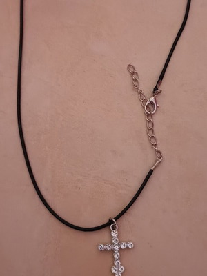 Stavros necklace like new, black and silver