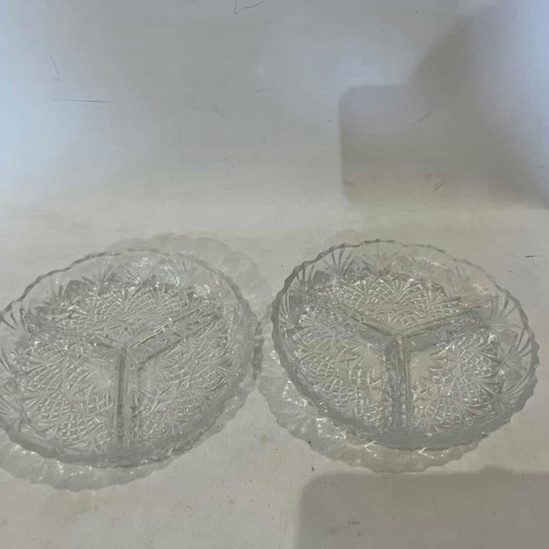 Vintage crystal plates used, set of 2 for nuts 14cm