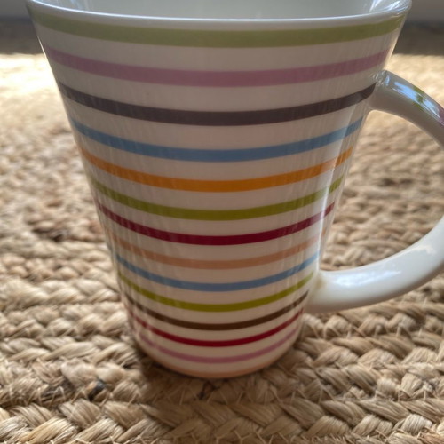 Striped colorful mug used
