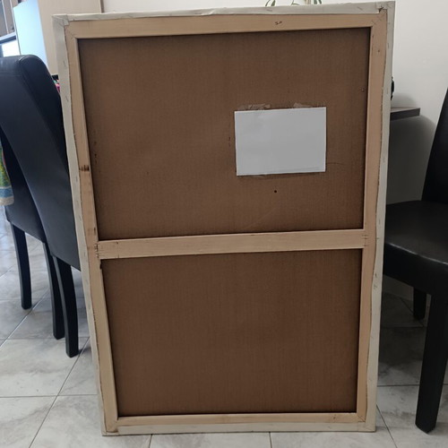 AEK painting like new, handmade canvas artwork with emblem and trophies