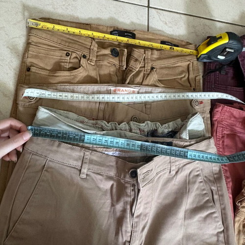 Pants pack of 7 used, chinos and skinny fit, multicolor