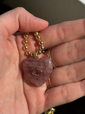 Mamacita Heart Necklace new, pink and gold adjustable 45-50cm