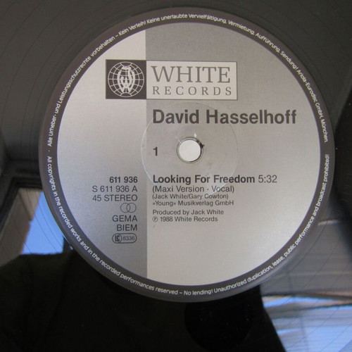 David Hasselhoff Looking for Freedom Maxi-Single 45t used, 1988