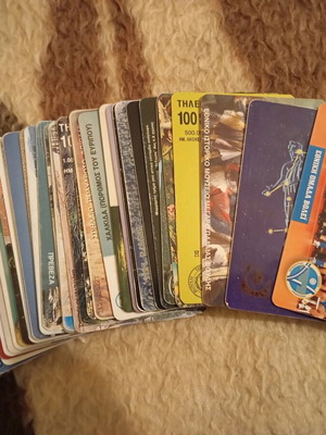 Phone cards used, pack of 37 with minor damages