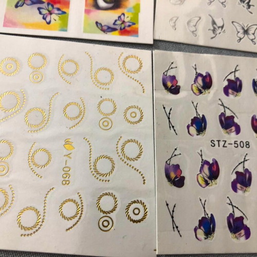 Water Nail Stickers Set of 4 New Full Nail