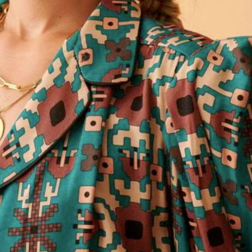 Karavan Marley Green Dress new, blue and brown, size S