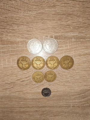 Madagascar coins used, set of 9 pieces