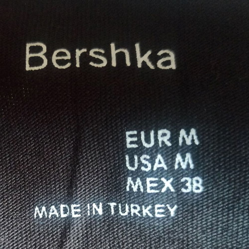 Bershka boys' shirt size M new, long sleeve, black with design