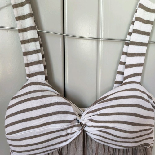 Maxi dress like new, white and gray, one size