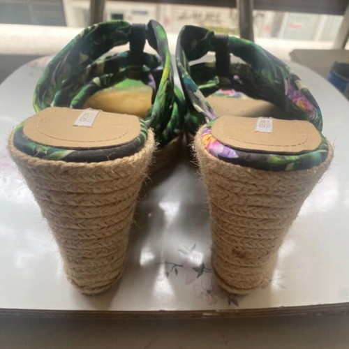 Mule green fabric with block heel Geox new, size 40