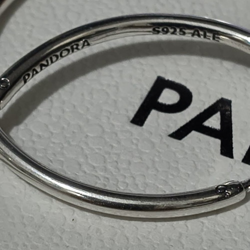 Pandora silver hoop earrings like new with engraved logo