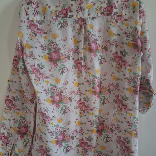 Vintage floral shirt tunic, size M, 100% cotton
