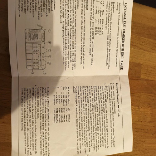 Battery charger for rechargeable batteries used, unknown functionality