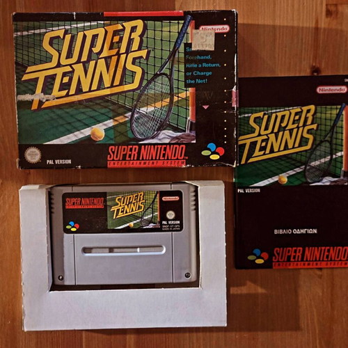 Super Tennis Super Nintendo Entertainment System game, PAL Greek version