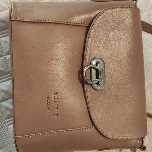 Leather crossbody bag like new, beige