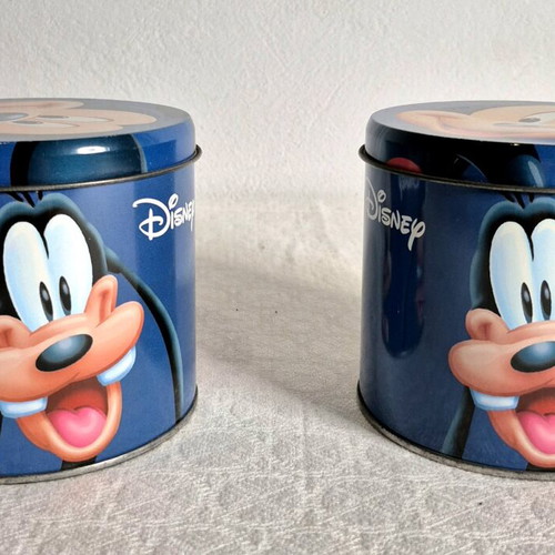 Disney metal storage boxes used, set of 2