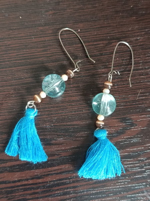 Boho earrings blue new
