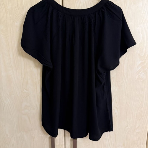 Plus size black short sleeve blouse