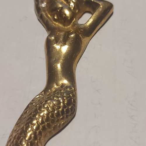 Vintage brass wall decoration mermaid 1980-1990, new