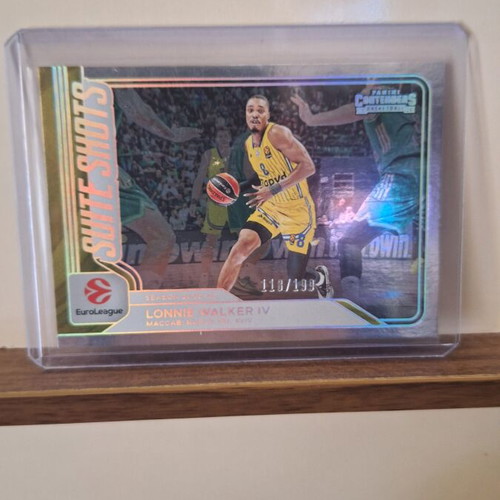 Lonnie Walker IV Maccabi Panini Contenders EuroLeague Suite Shots card like new