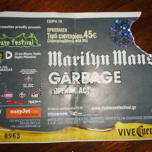 Marilyn Manson ticket 2005 used