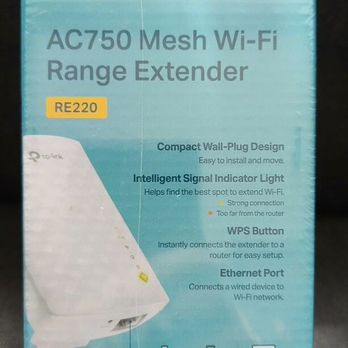 TP Link Mesh Wi-Fi Range Extender RE220 new