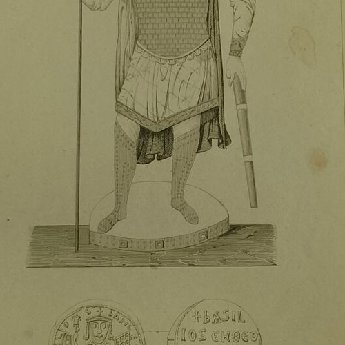 Ατσαλογραφία Βασίλειος Α' ο Μακεδών 1840, Βυζαντινός αυτοκράτορας