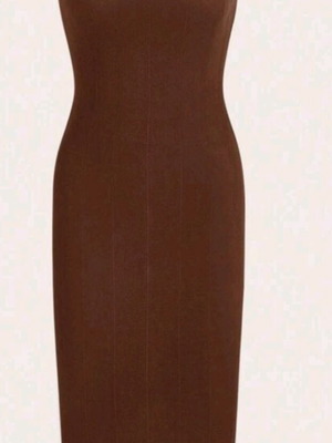 Elastic dress new, brown, size L