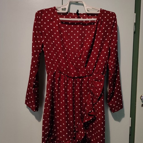Calliope dress with ruffles and polka dots new, XS-S, red-pink-fuchsia