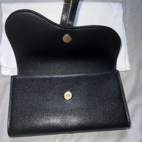 Dior Saddle Leather Wallet like new, black