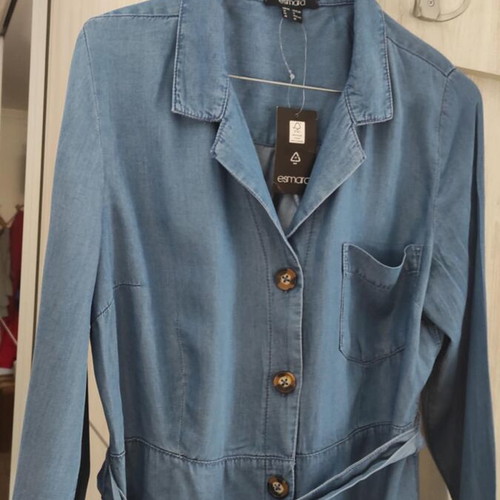 Women's semizie dress in soft denim size 38 new, blue