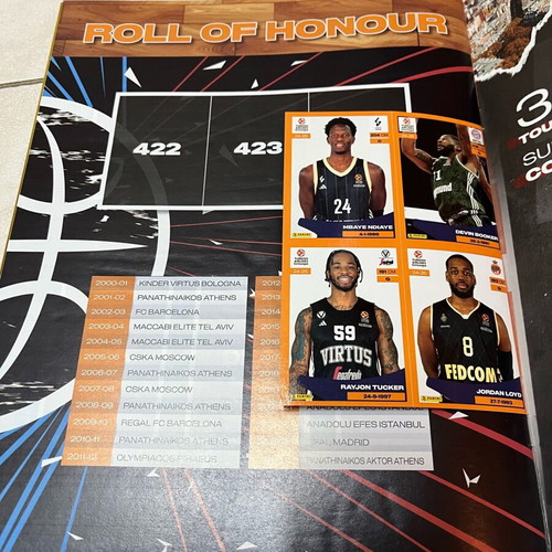Panini Euroleague 2025 album and pack of 50 sticker packets new