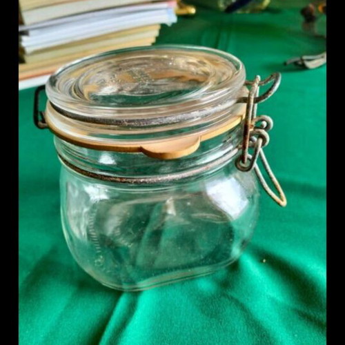 Airtight glass jar 1L used with 1/2L gift