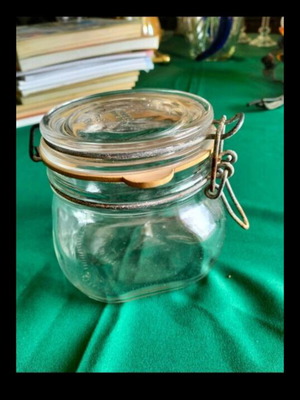 Airtight glass jar 1L used with 1/2L gift