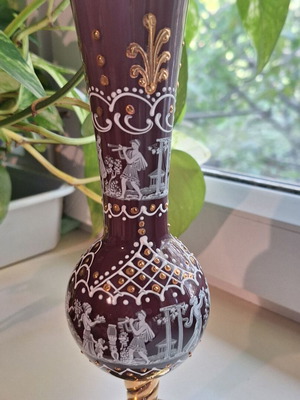Murano Italy antique vase with gold ornaments, new