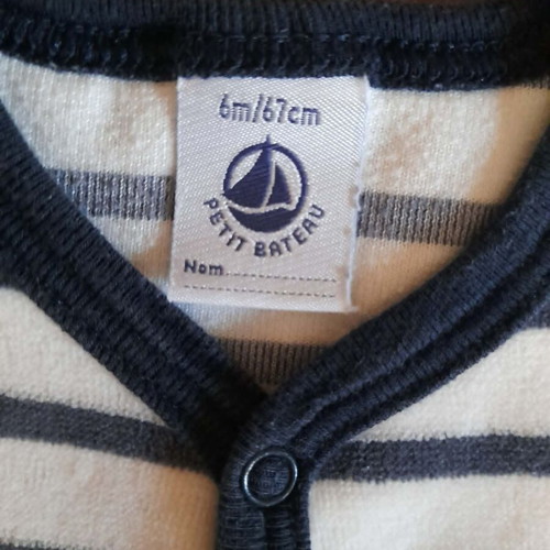 Petit Bateau fleece romper 6 months 67 cm like new