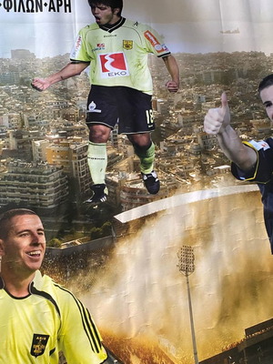 Aris Thessaloniki poster used with signs of wear