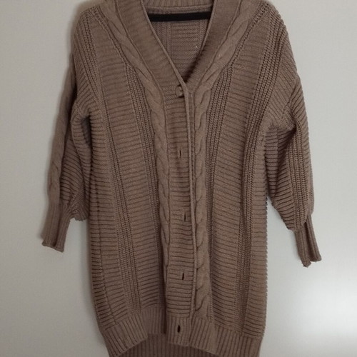 Knitted cardigan like new, one size, beige and brown