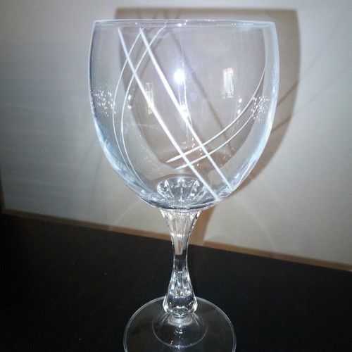 Crystal wine glasses like new, set of 24, hand-engraved