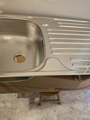 Franke stainless steel inset kitchen sink with one bowl and drainer 760x415