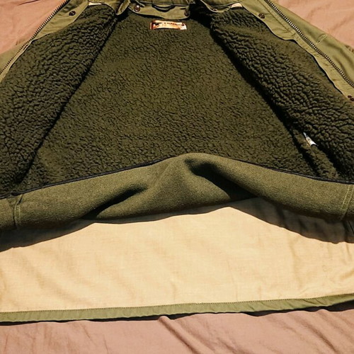 Tenson coat like new, green, with removable lining and hood