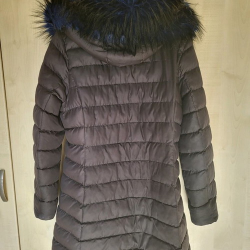 Bristol long jacket with fur hood like new
