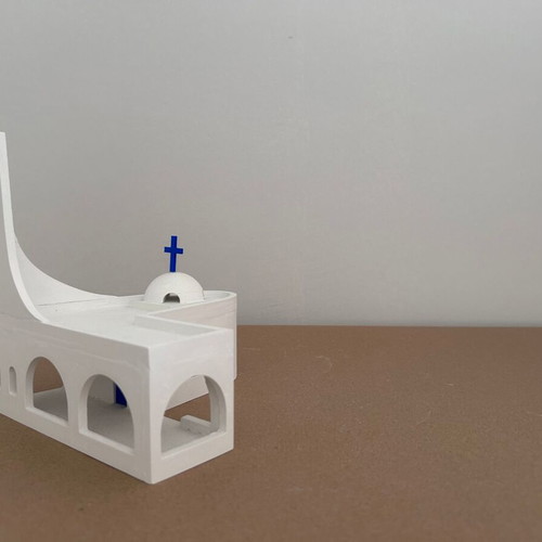 Church of Saint Nicholas of Samos like new, porcelain miniature