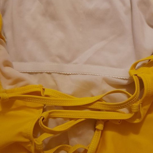 Yellow one-piece swimsuit