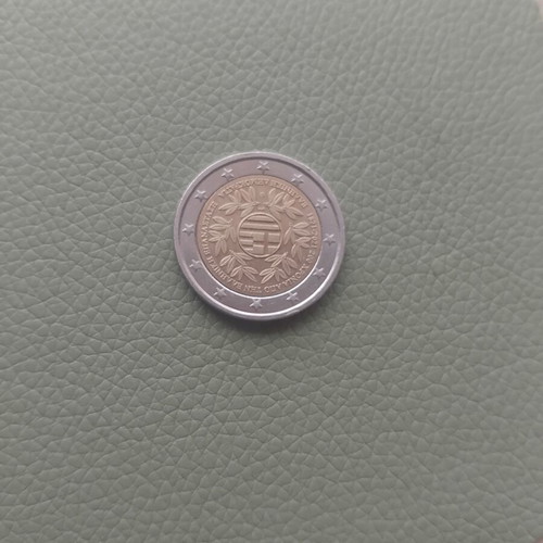 Two euro Hungary coin used
