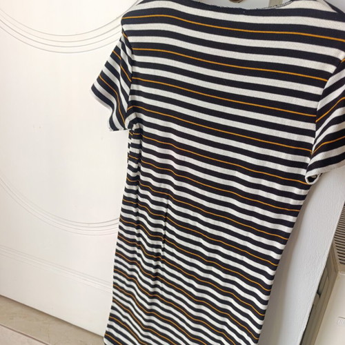 Zara ribbed dress new, white and brown, size L