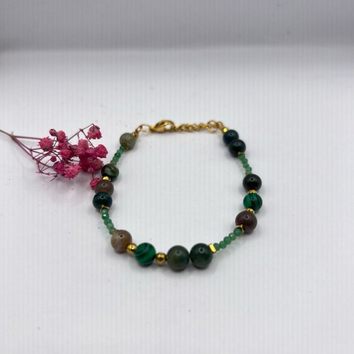 Stainless steel bracelet new with multicolored stones