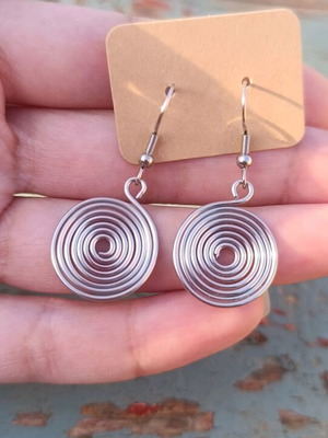 Handmade earrings new, silver steel