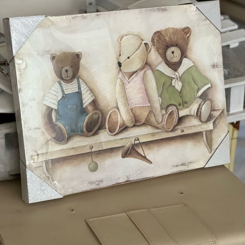 Children's teddy bear wall art large new
