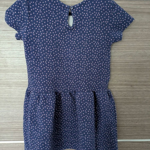 Children's dress blue with pink polka dots like new